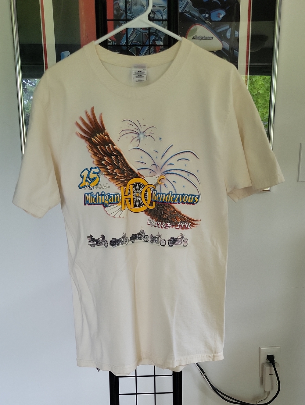 Harley Owners Group H.O.G. 1998 Rally Shirt Medium Cream